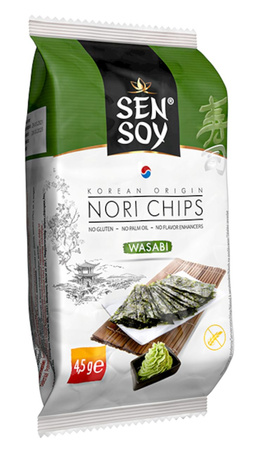 Glutenvrije nori wasabi chips 4,5 g - SEN SOY